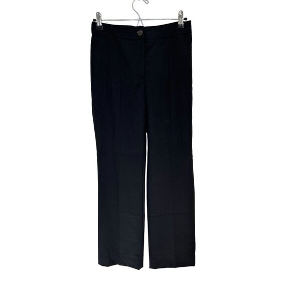 Burberry Made in Italy Pants Virgin Wool Straight Leg Black Trousers Size 38/US - Picture 5 of 11